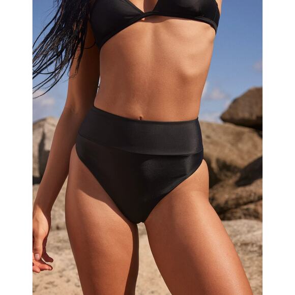 AERIE Swim High Cut Cheeky Bikini Bottom Beige Cheetah Print Womens Medium - Picture 6 of 7